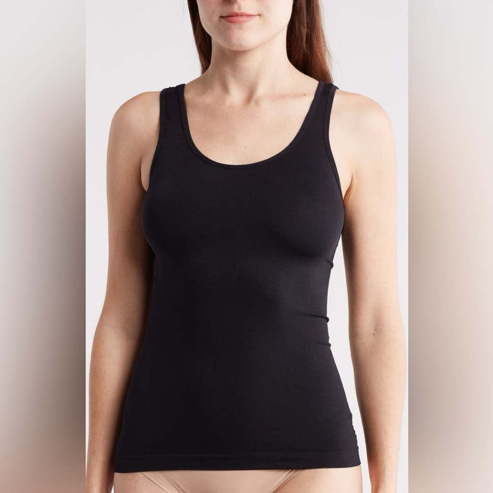 Nordstrom Rack Black Seamless Stretch Reversible Everyday Tank Scoop V Neck M
